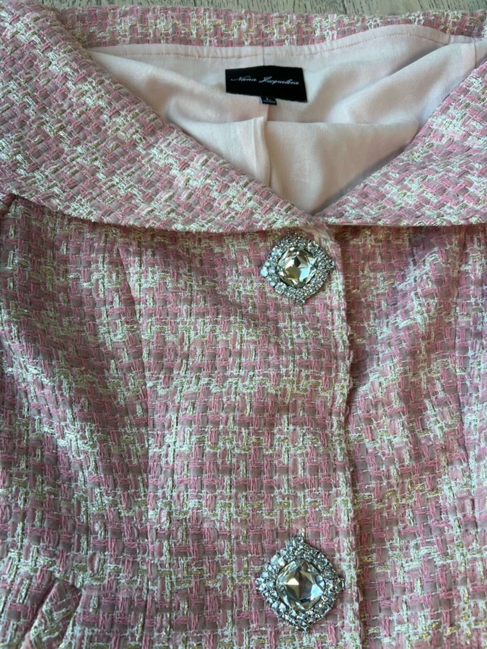 NWT Nana Jacqueline Pink and Cream Tweed Mini Skirt Set - Picture 3 of 10